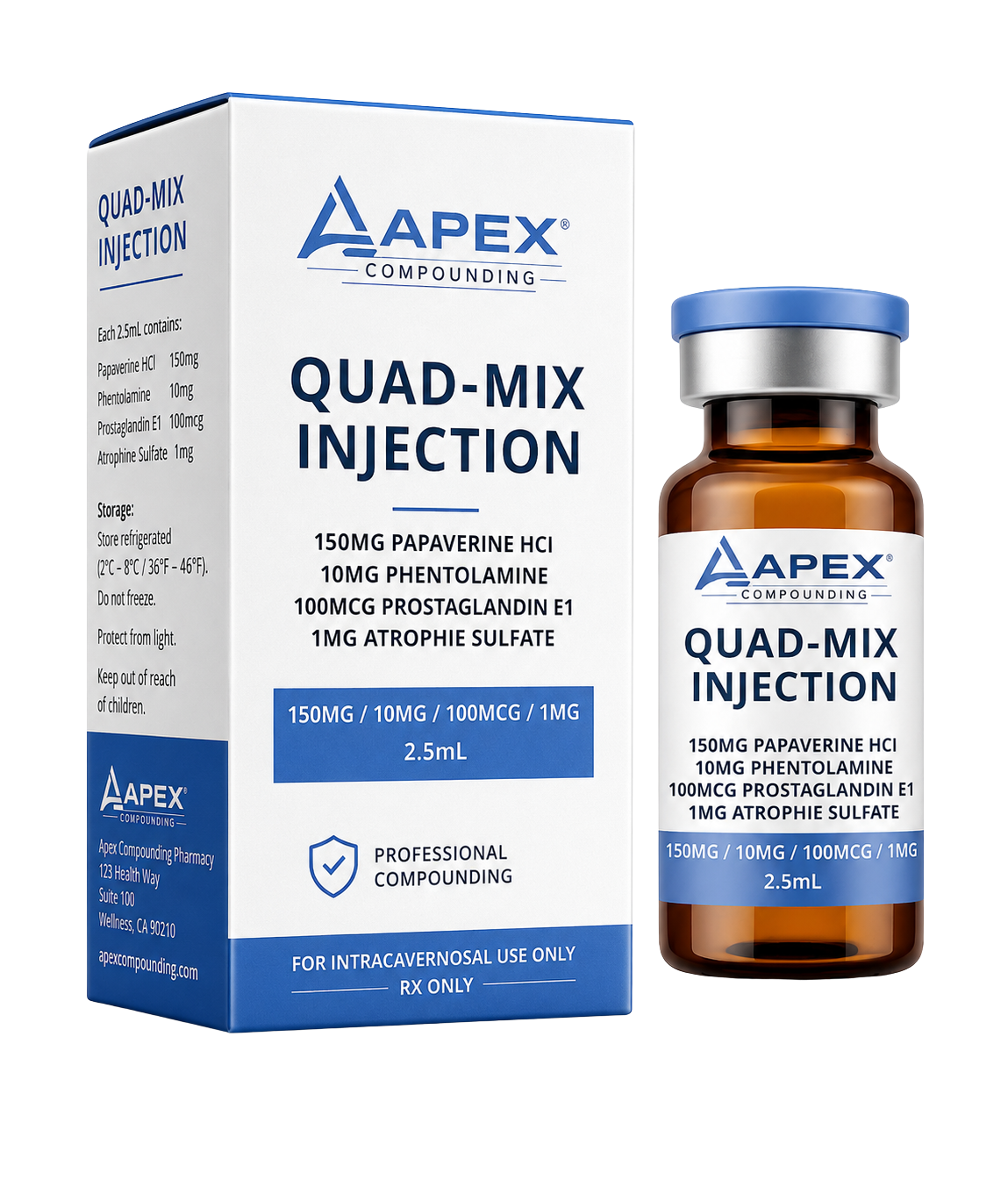 Apex Compounding QuadMix Injection packaging and vial